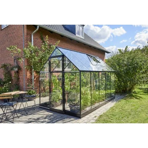 Qube 610 F09820 Halls Växthus 6,4 m², svart Nedsatt pris
